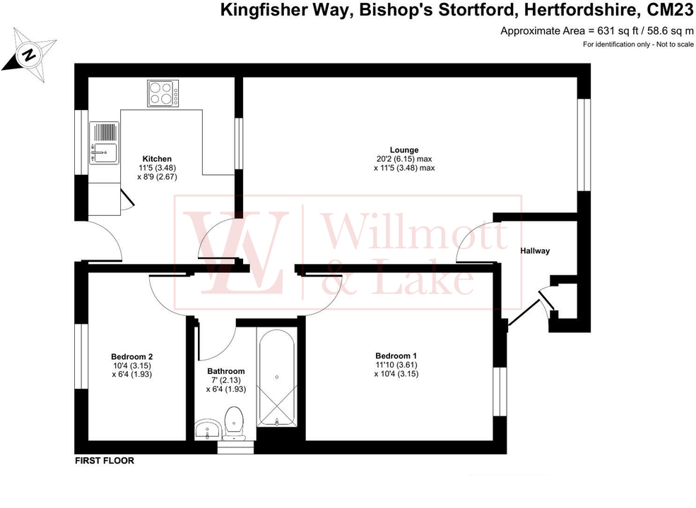 2 bed maisonette for sale in Kingfisher Way, Bishop's Stortford - Property floorplan