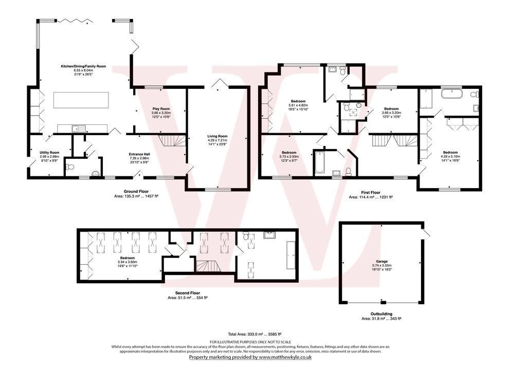 5 bed detached house for sale in The Pastures, Bishop's Stortford - Property floorplan