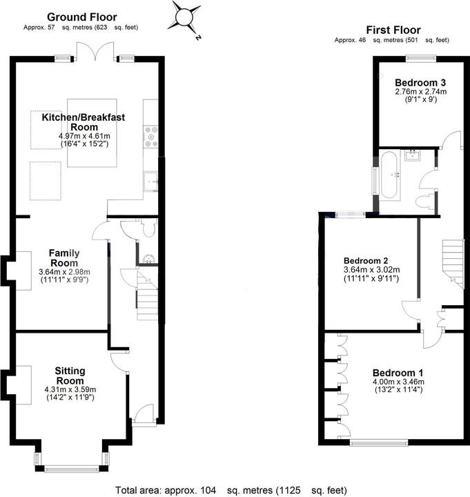 3 bed detached house to rent in Manor Road, Bishop's Stortford - Property floorplan