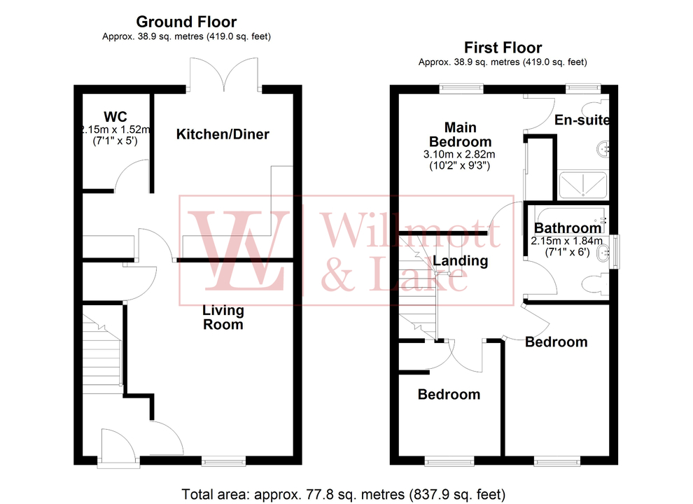3 bed semi-detached house for sale in Bluebell Walk, Bishop's Stortford - Property floorplan