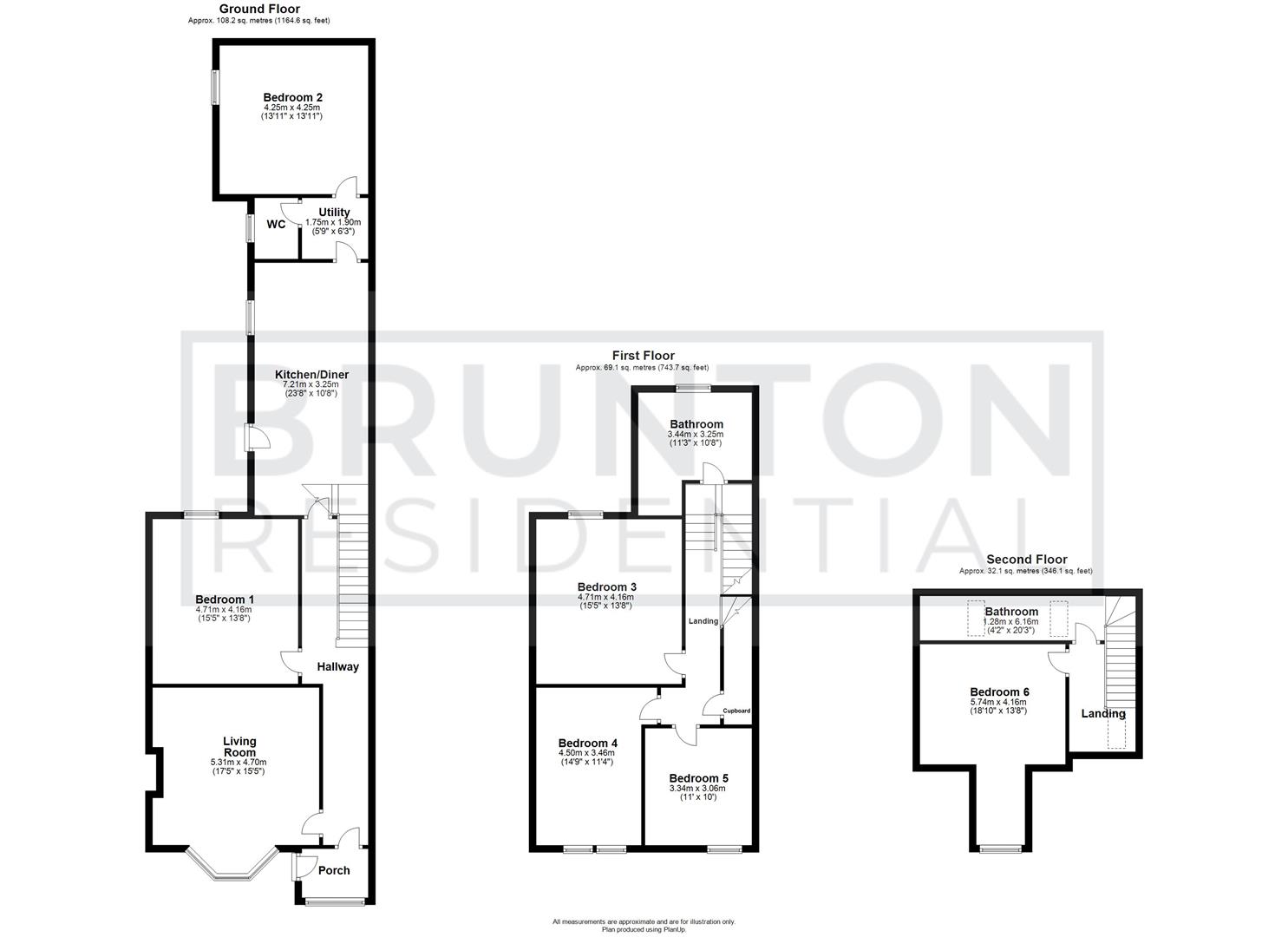 6 bed terraced house to rent in Rothbury Terrace, Heaton - Property Floorplan