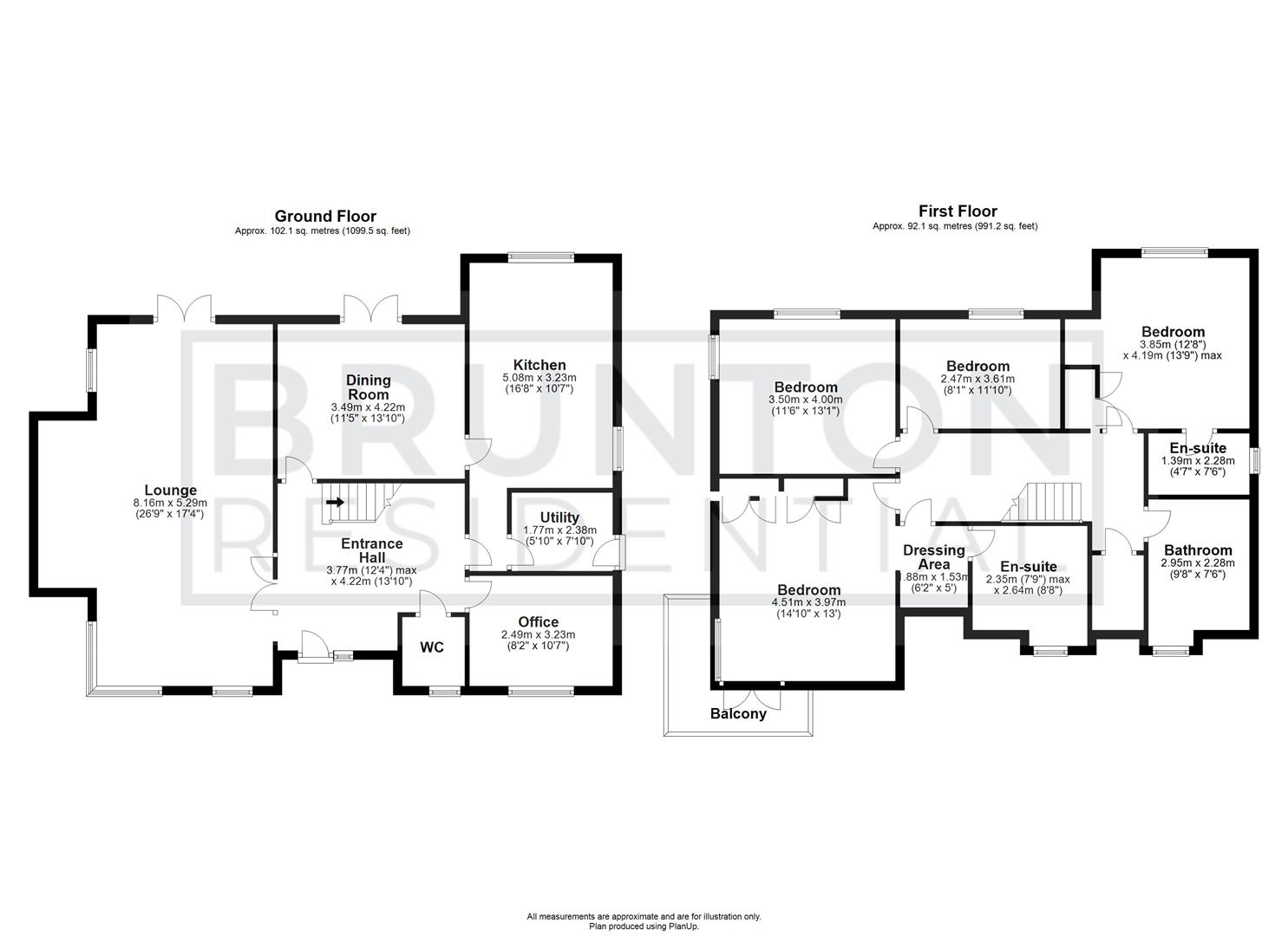 4 bed detached house for sale in Lambley Way, Great Park - Property Floorplan