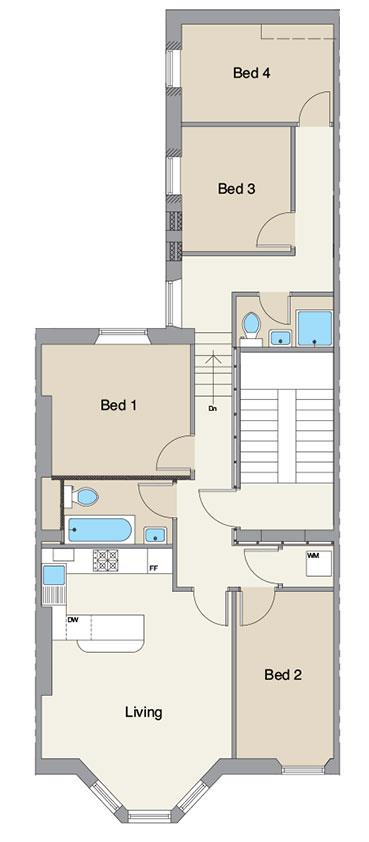 4 bed apartment to rent in Jesmond Road, Jesmond - Property Floorplan