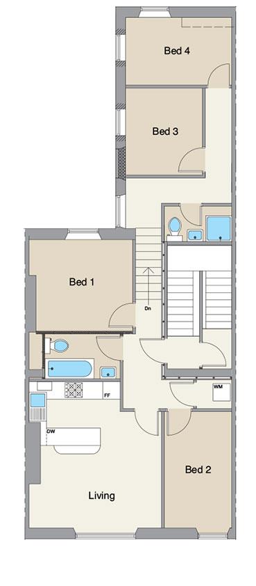 4 bed apartment to rent in Jesmond Road, Jesmond - Property Floorplan