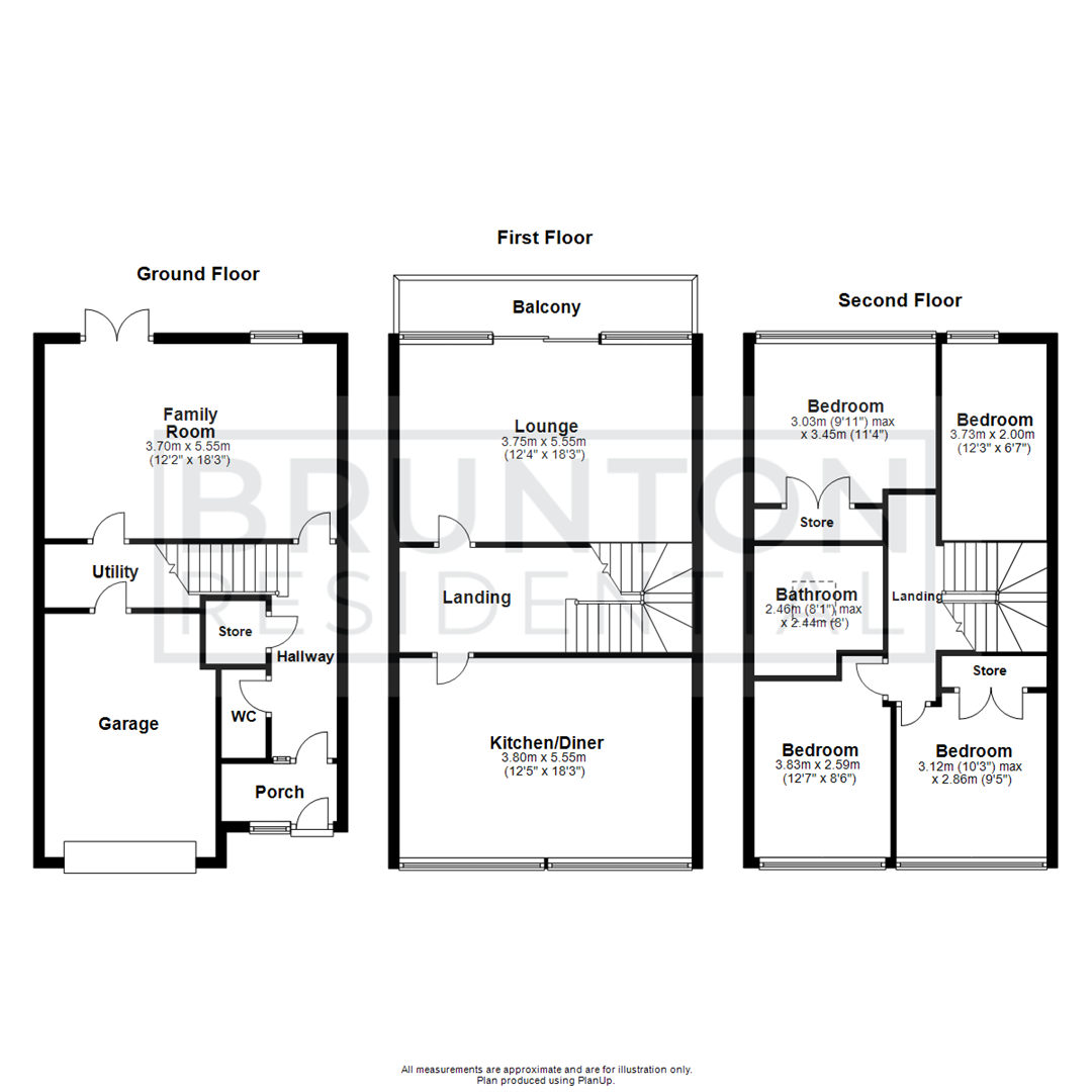 4 bed terraced house for sale in Princes Road, Brunton Park - Property Floorplan