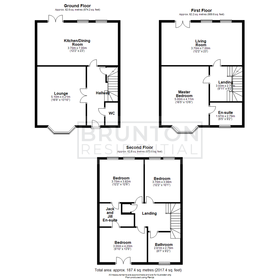 4 bed town house for sale in Featherstone Grove, Great Park - Property Floorplan