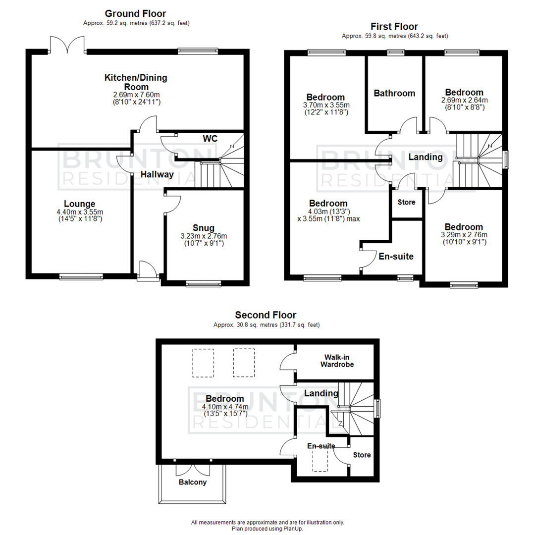 5 bed detached house for sale in Roseden Way, Great Park - Property Floorplan