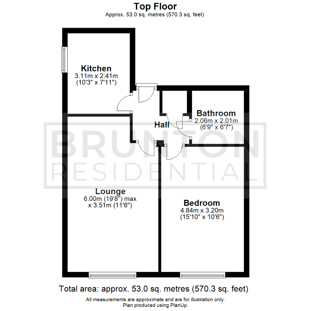 1 bed apartment for sale in Meadowfield Park, Ponteland - Property Floorplan