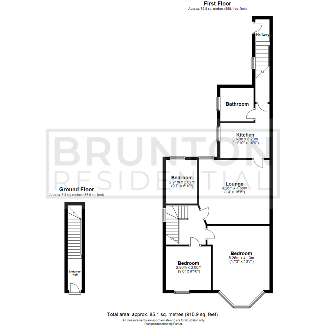 3 bed flat for sale in Rokeby Terrace, Heaton - Property Floorplan