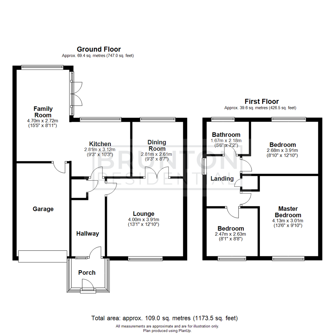 3 bed detached house for sale in Kirkbride Place, Cramlington - Property Floorplan