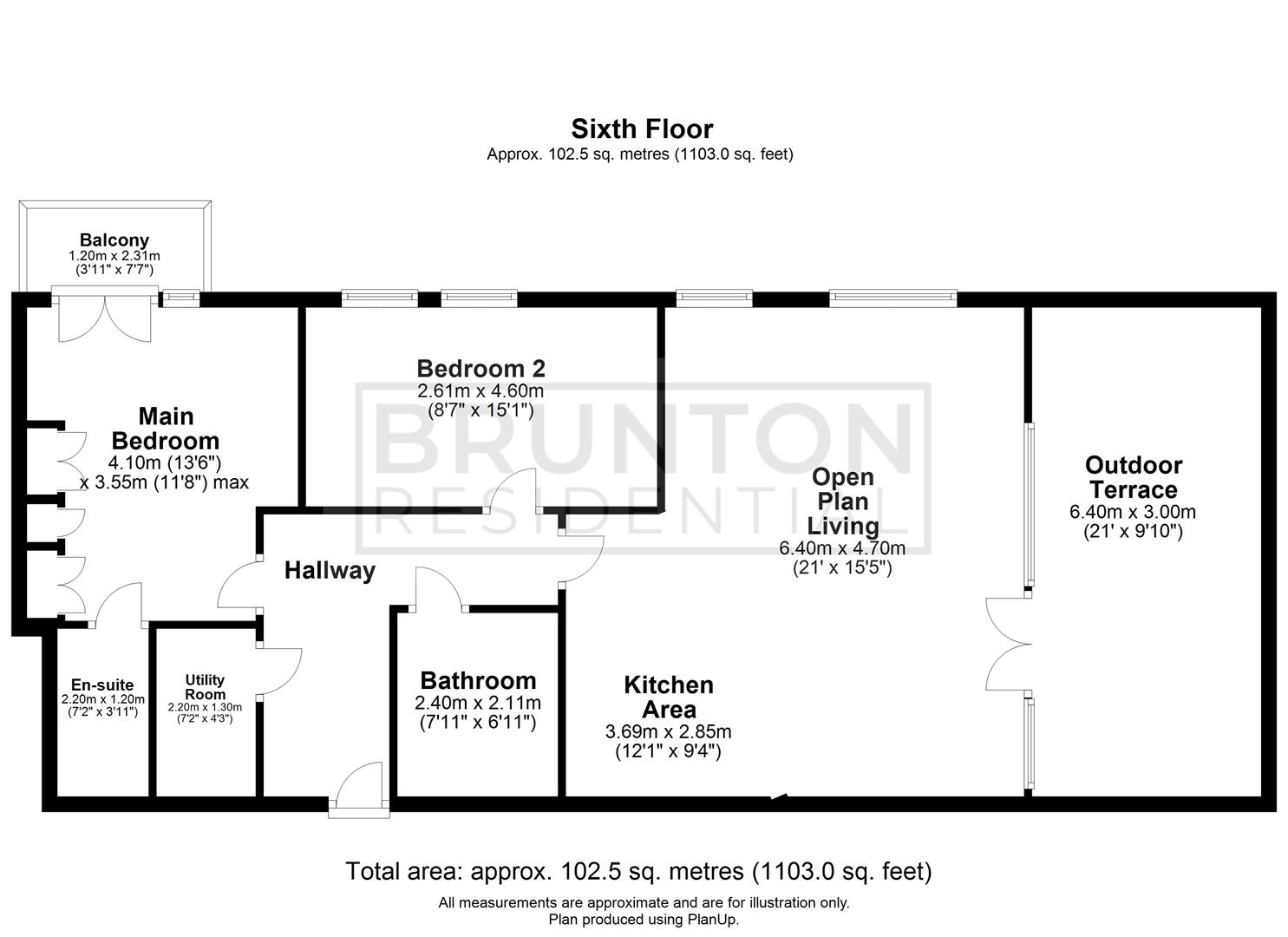 2 bed penthouse for sale in City Quadrant, City Centre - Property Floorplan