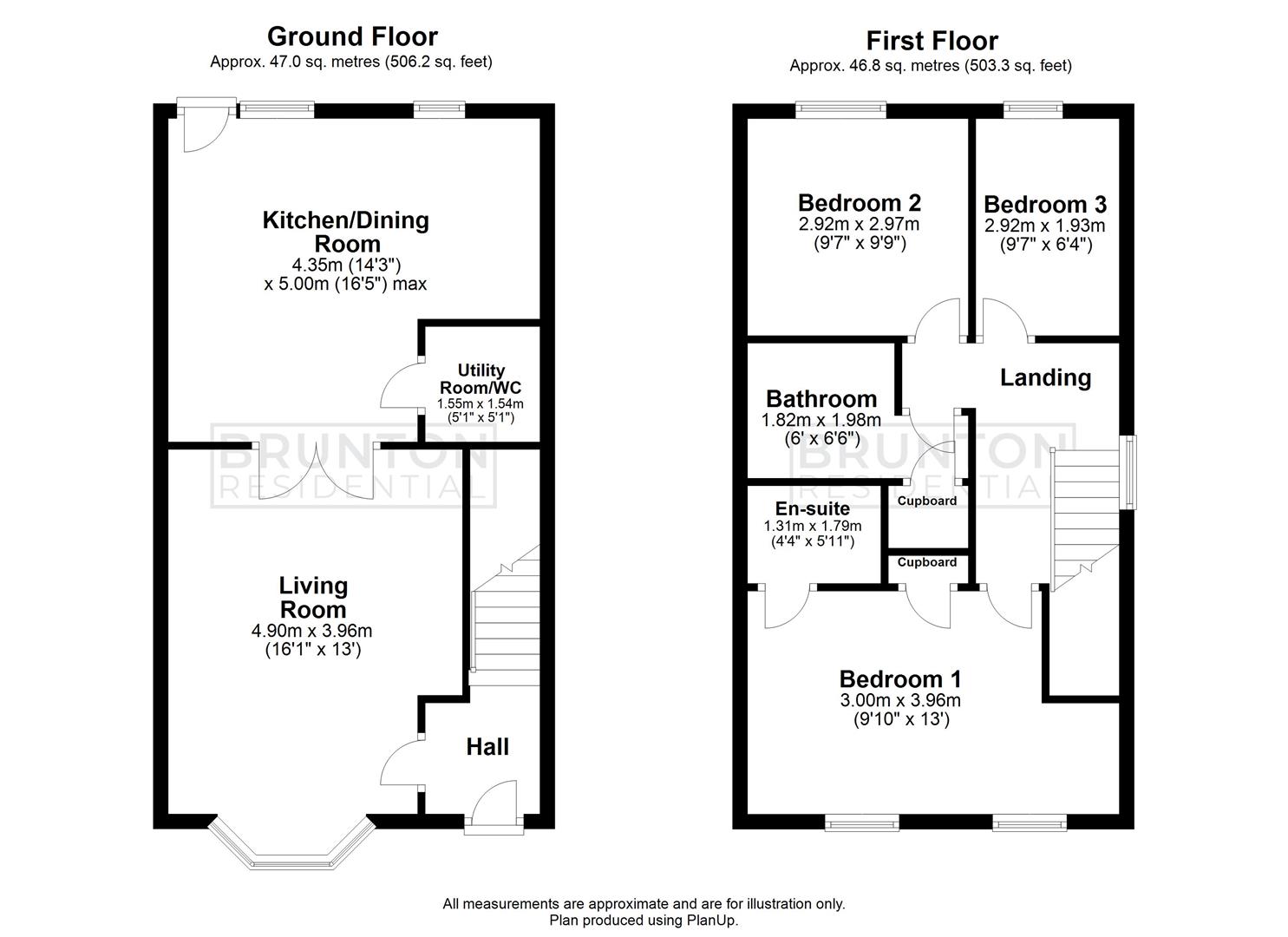 3 bed end of terrace house for sale in Lanesborough Court, Gosforth - Property Floorplan