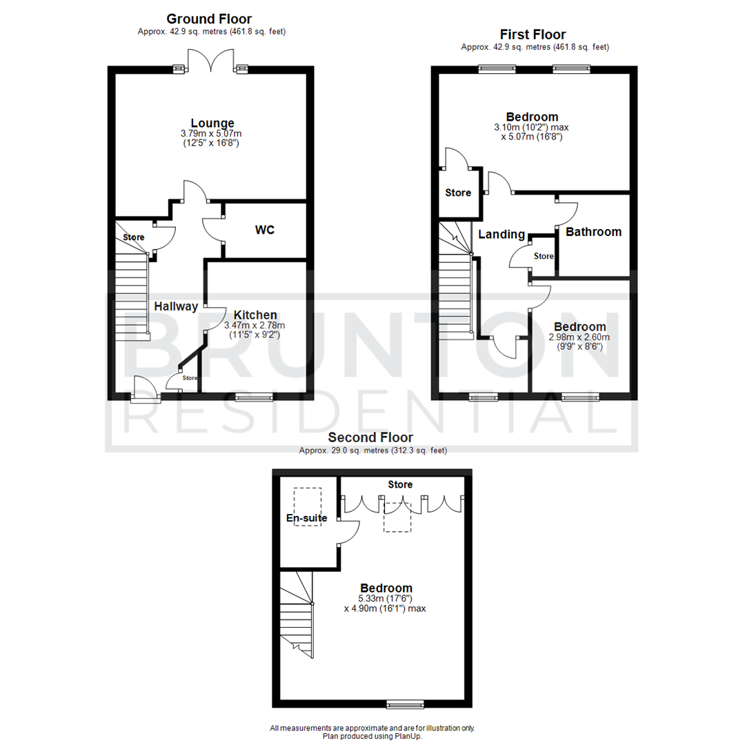 3 bed semi-detached house for sale in Bramble Way, Great Park - Property Floorplan