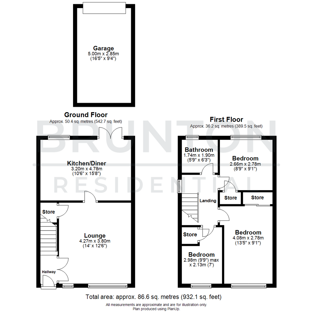 3 bed semi-detached house for sale in Huntingdon Close, Newcastle Upon Tyne - Property Floorplan