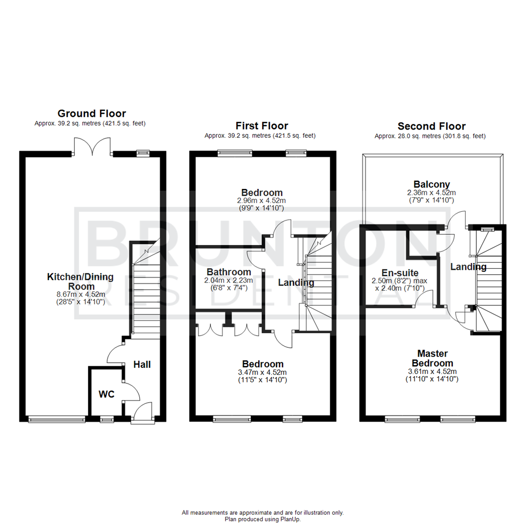 3 bed town house for sale in Crest Way, Blyth - Property Floorplan