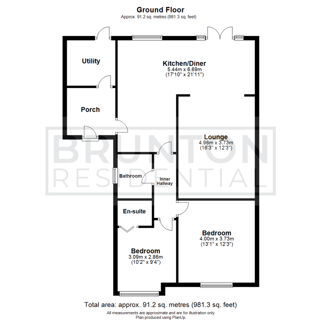 2 bed semi-detached bungalow for sale in Beckside Gardens, Newcastle Upon Tyne - Property Floorplan