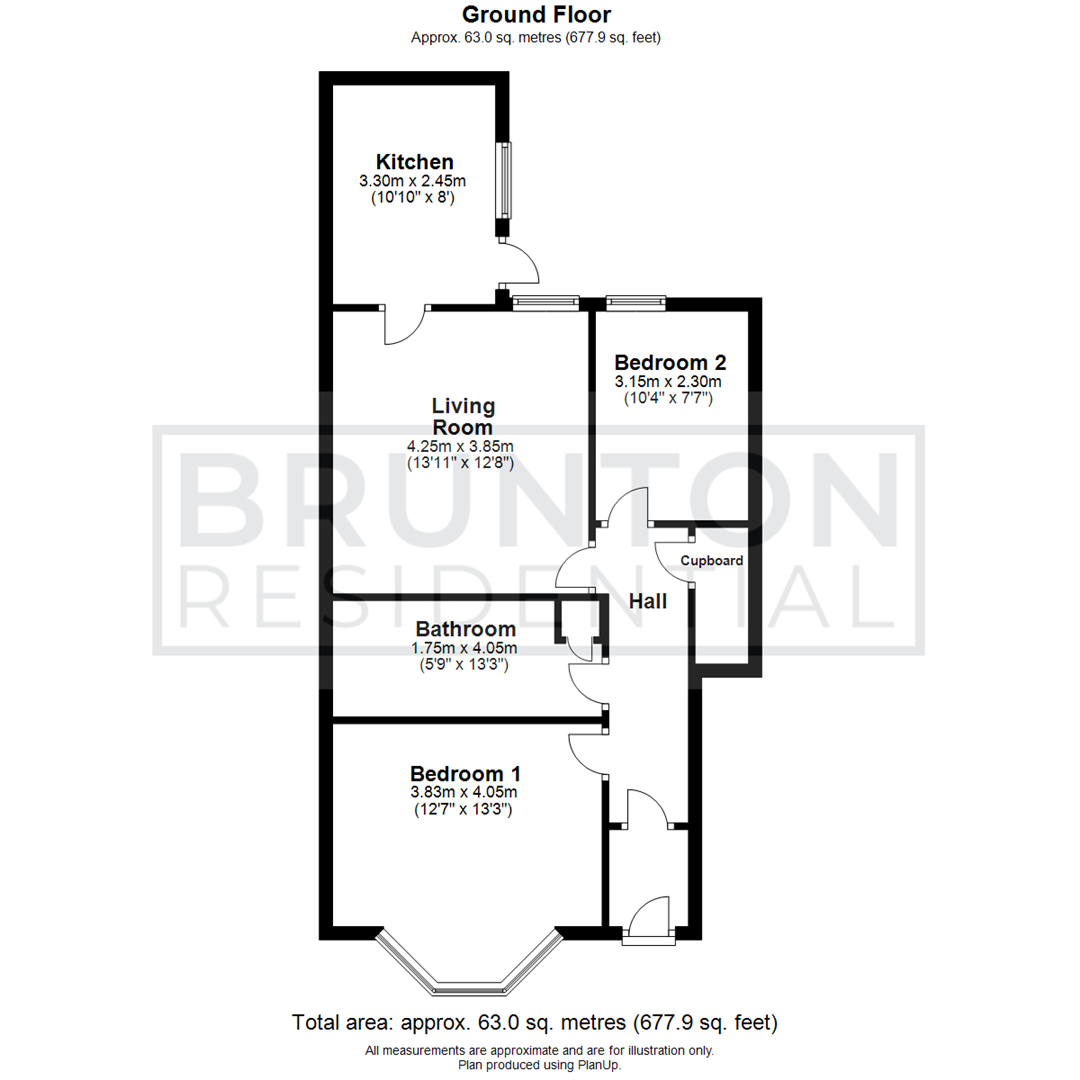2 bed flat for sale in Warton Terrace, Heaton - Property Floorplan