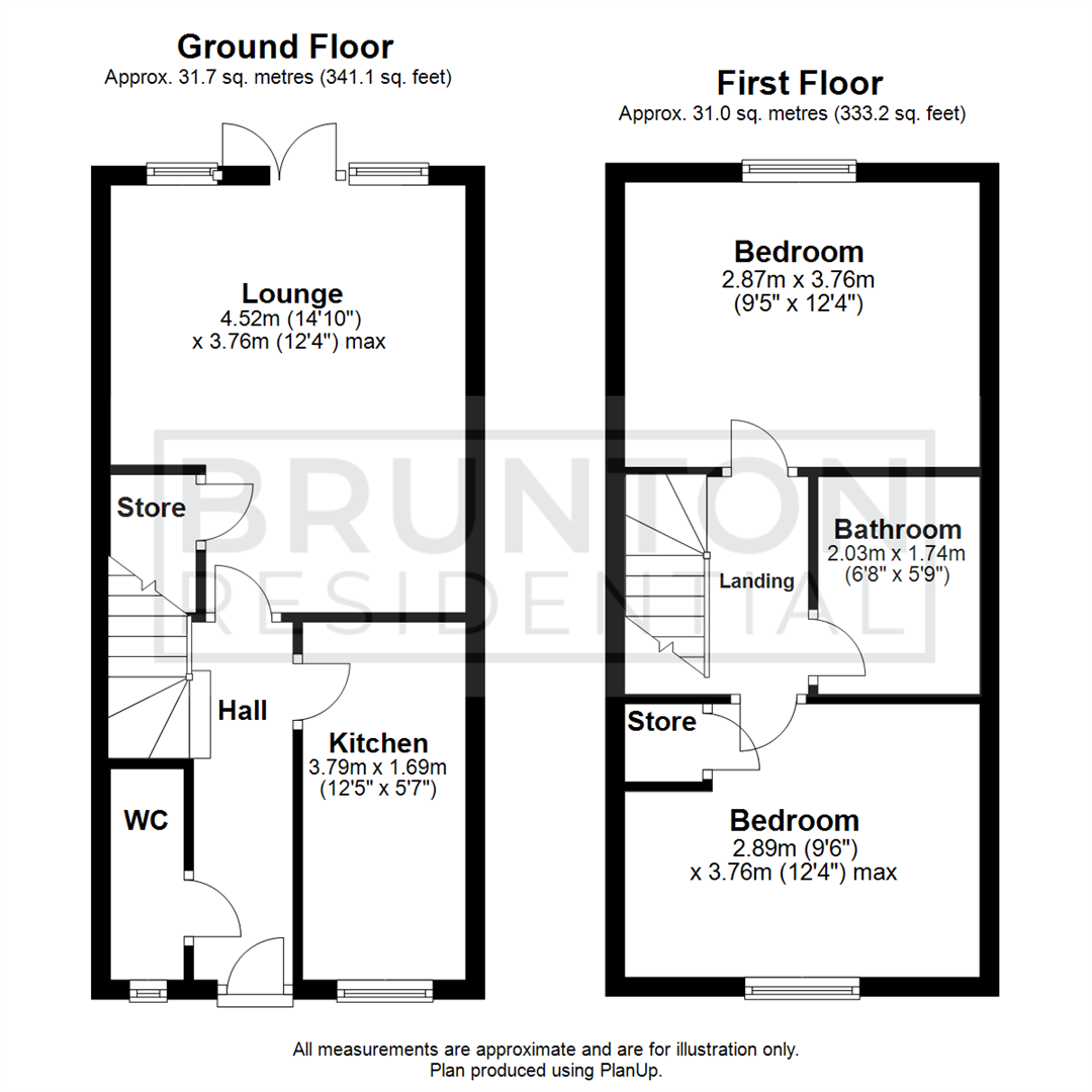 2 bed semi-detached house for sale in Winder Drive, Hazlerigg - Property Floorplan