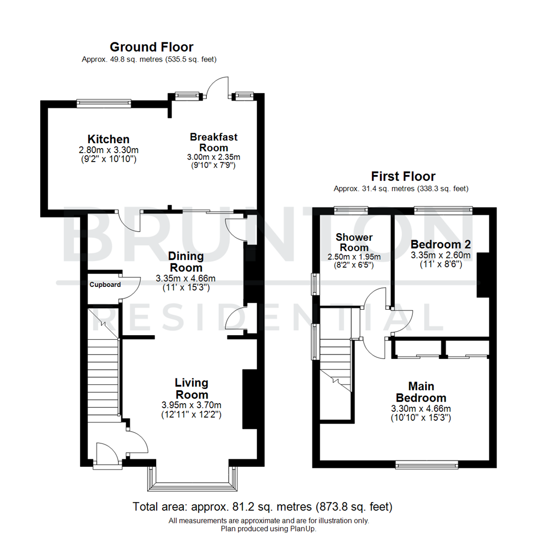 2 bed semi-detached house to rent in Brandon Road, Newcastle Upon Tyne - Property Floorplan