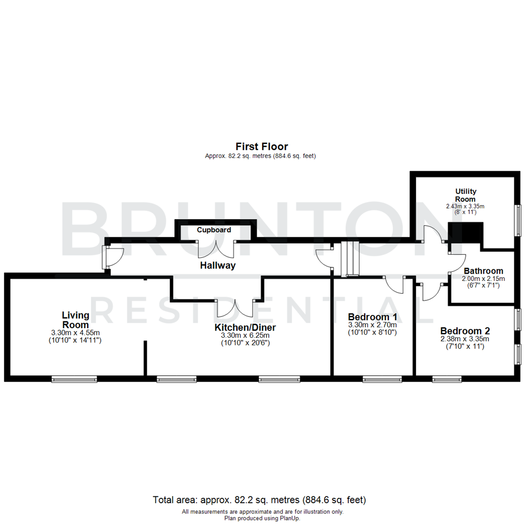 2 bed flat to rent in Darrell Street, Newcastle Upon Tyne - Property Floorplan