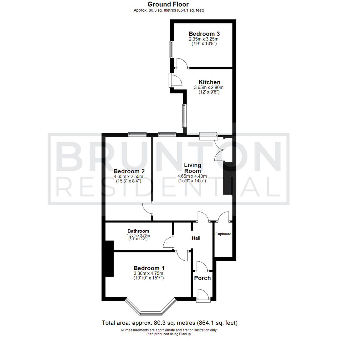3 bed flat for sale in Deuchar Street, Jesmond - Property Floorplan