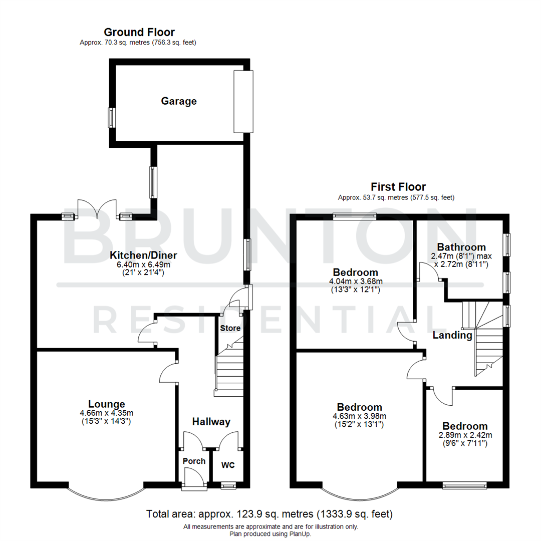 3 bed end of terrace house for sale in Burswell Avenue, Hexham - Property Floorplan
