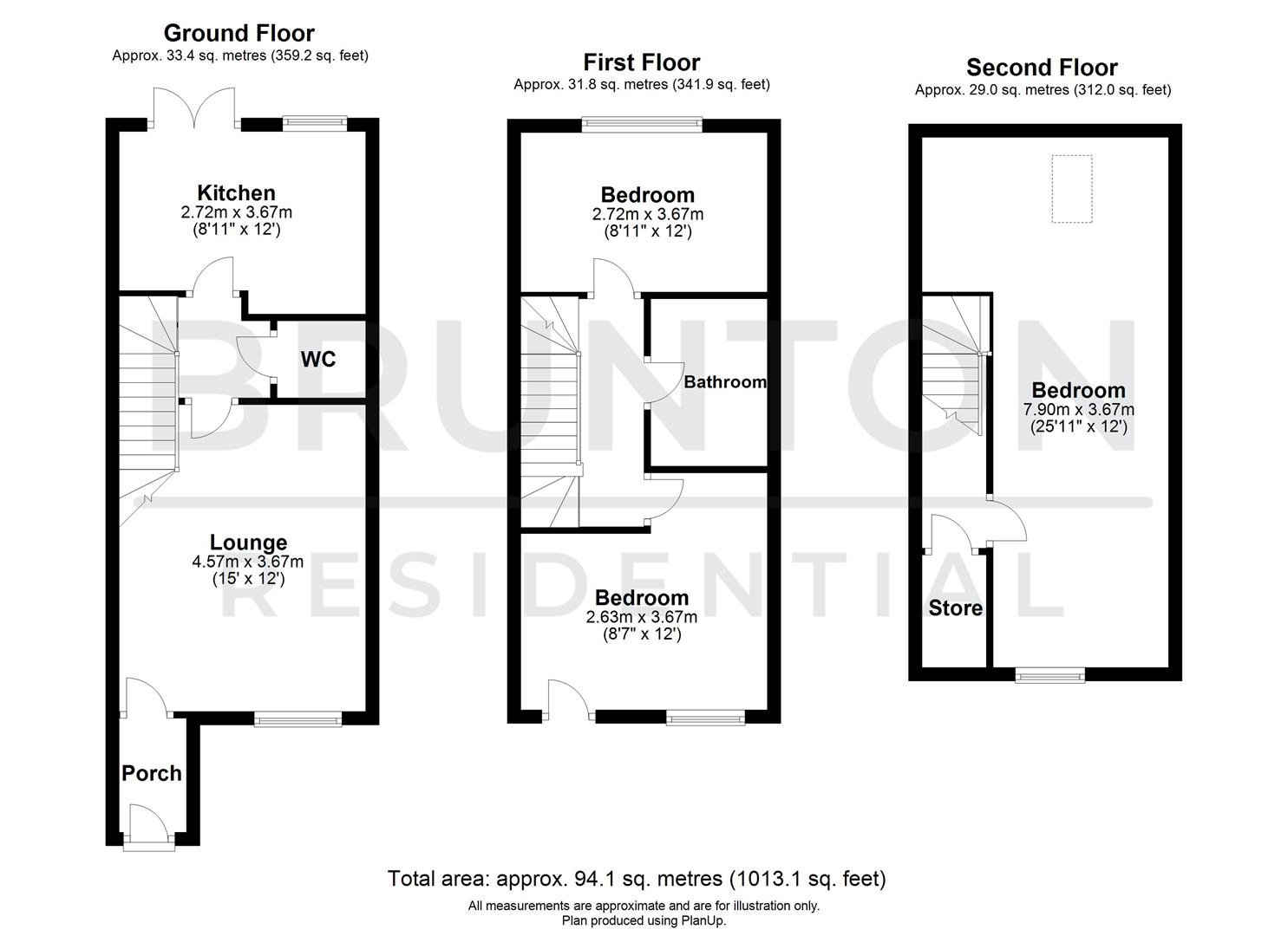 3 bed end of terrace house for sale in Gatekeeper Close, Great Park - Property Floorplan