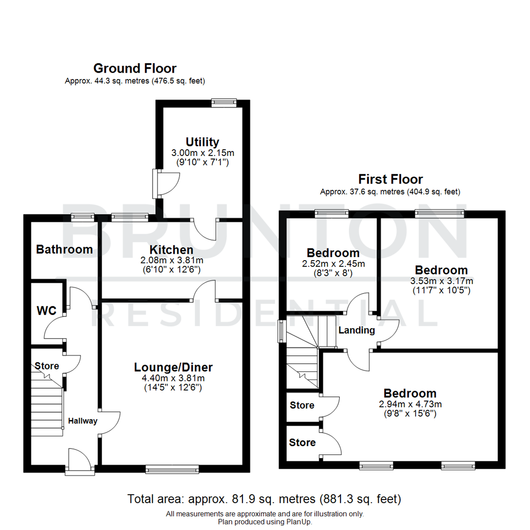 3 bed semi-detached house for sale in Postern Crescent, Morpeth - Property Floorplan