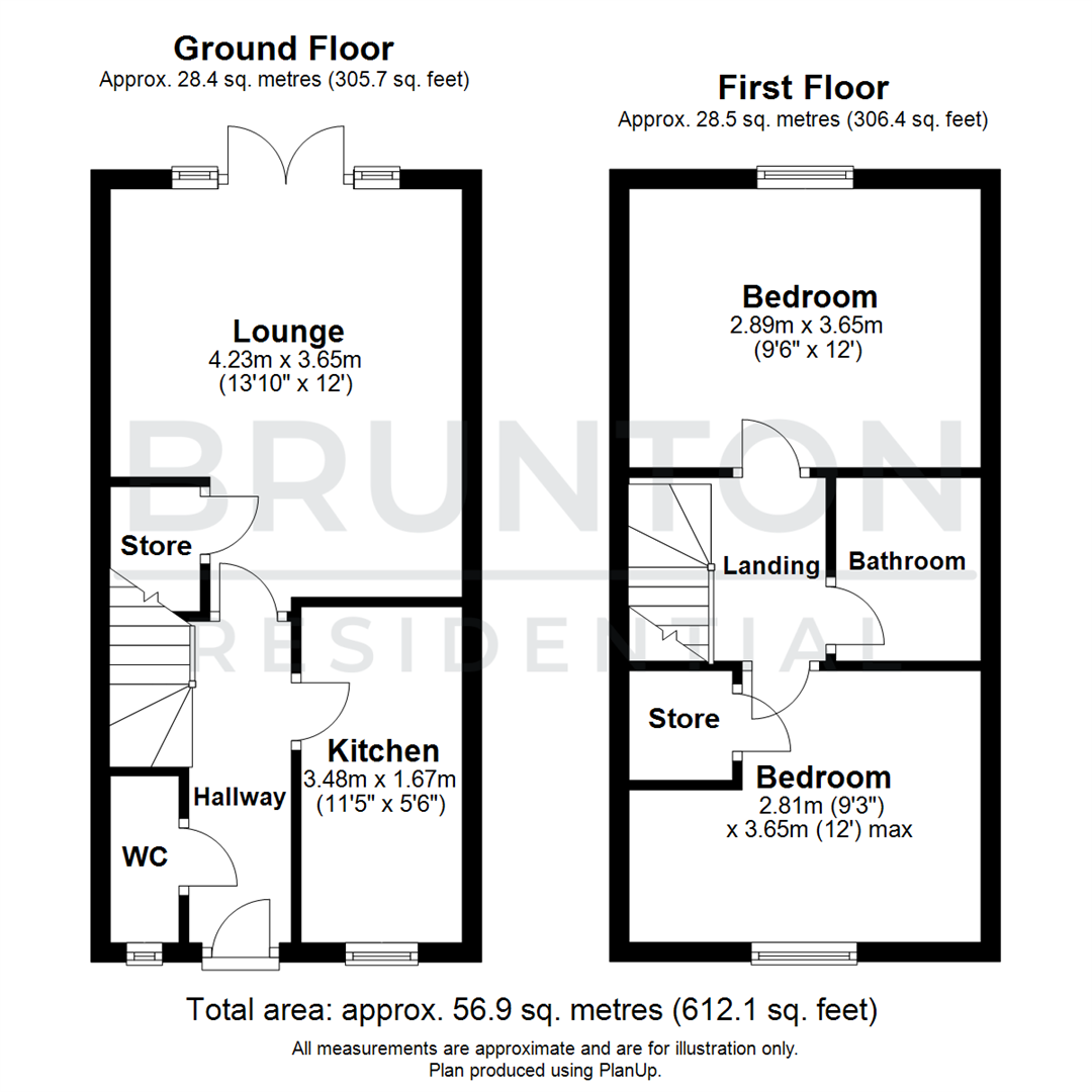 2 bed semi-detached house for sale in Woodbury Grove, Cramlington - Property Floorplan
