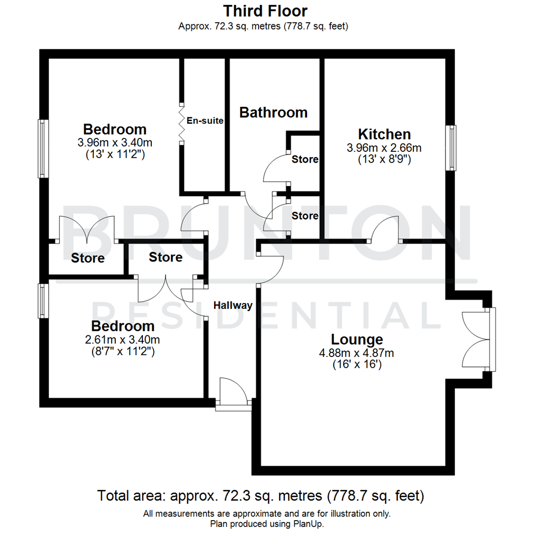 2 bed apartment for sale in Battle Hill, Hexham - Property Floorplan