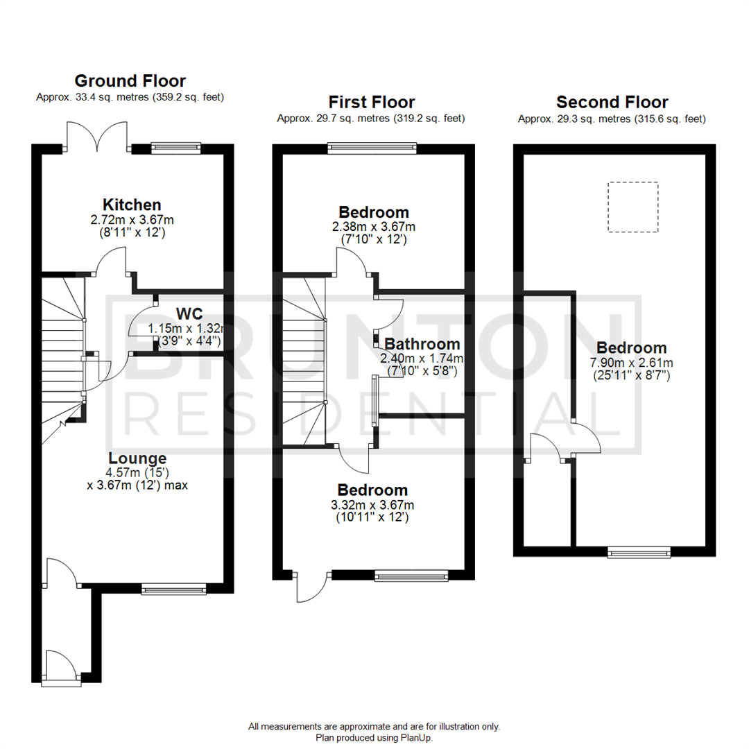 3 bed end of terrace house for sale in Roseden Way, Newcastle Upon Tyne - Property Floorplan