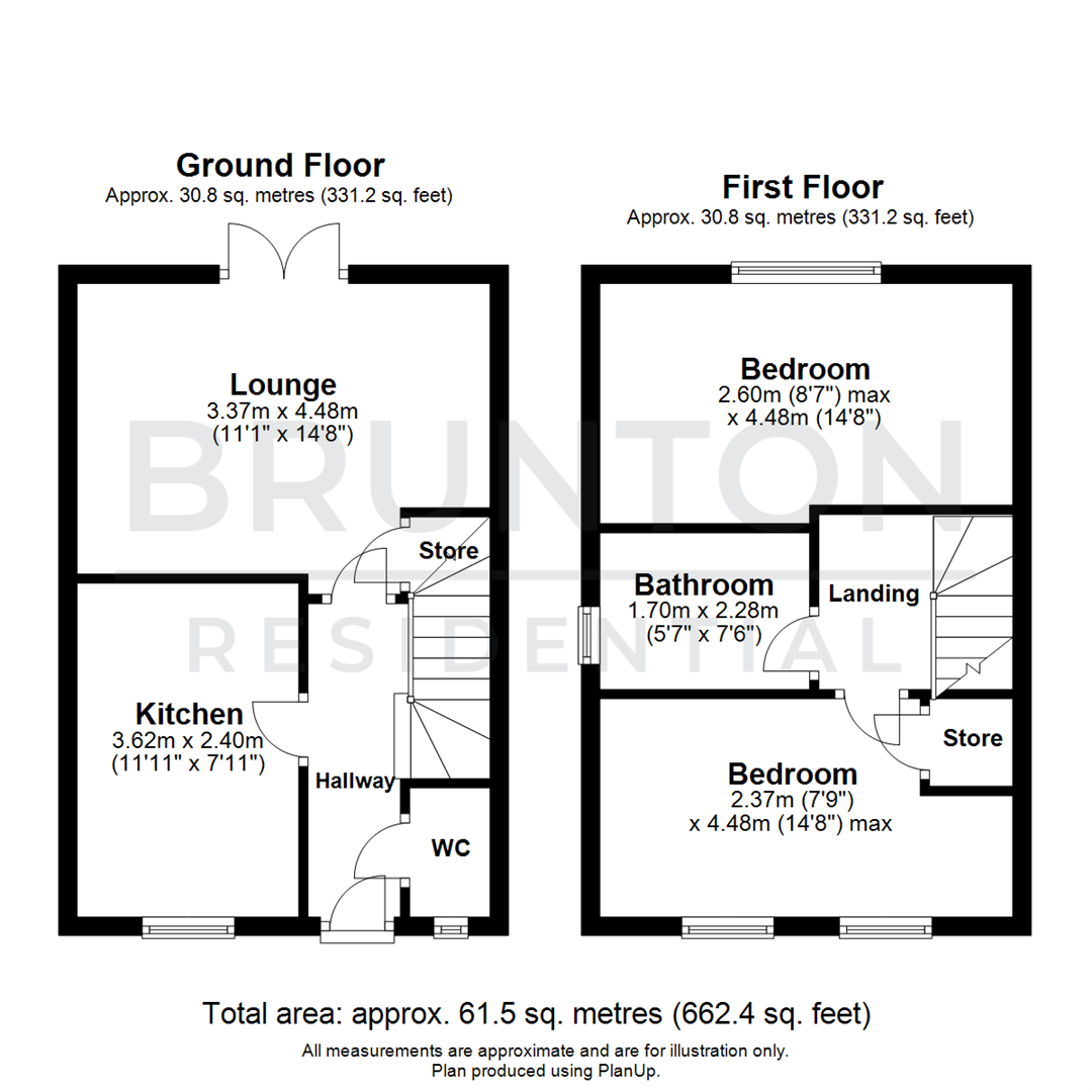 2 bed semi-detached house for sale in Lazonby Way, Newcastle Upon Tyne - Property Floorplan