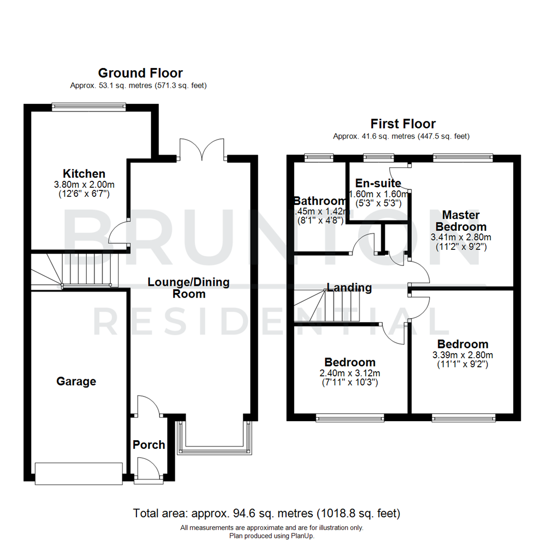 3 bed semi-detached house for sale in Brunton Way, Cramlington - Property Floorplan