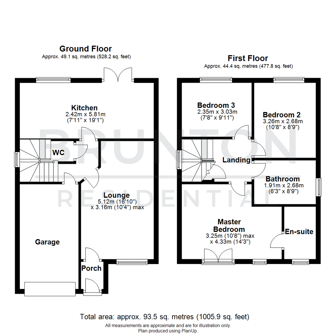 3 bed detached house to rent in Poppy Place, Great Park - Property Floorplan