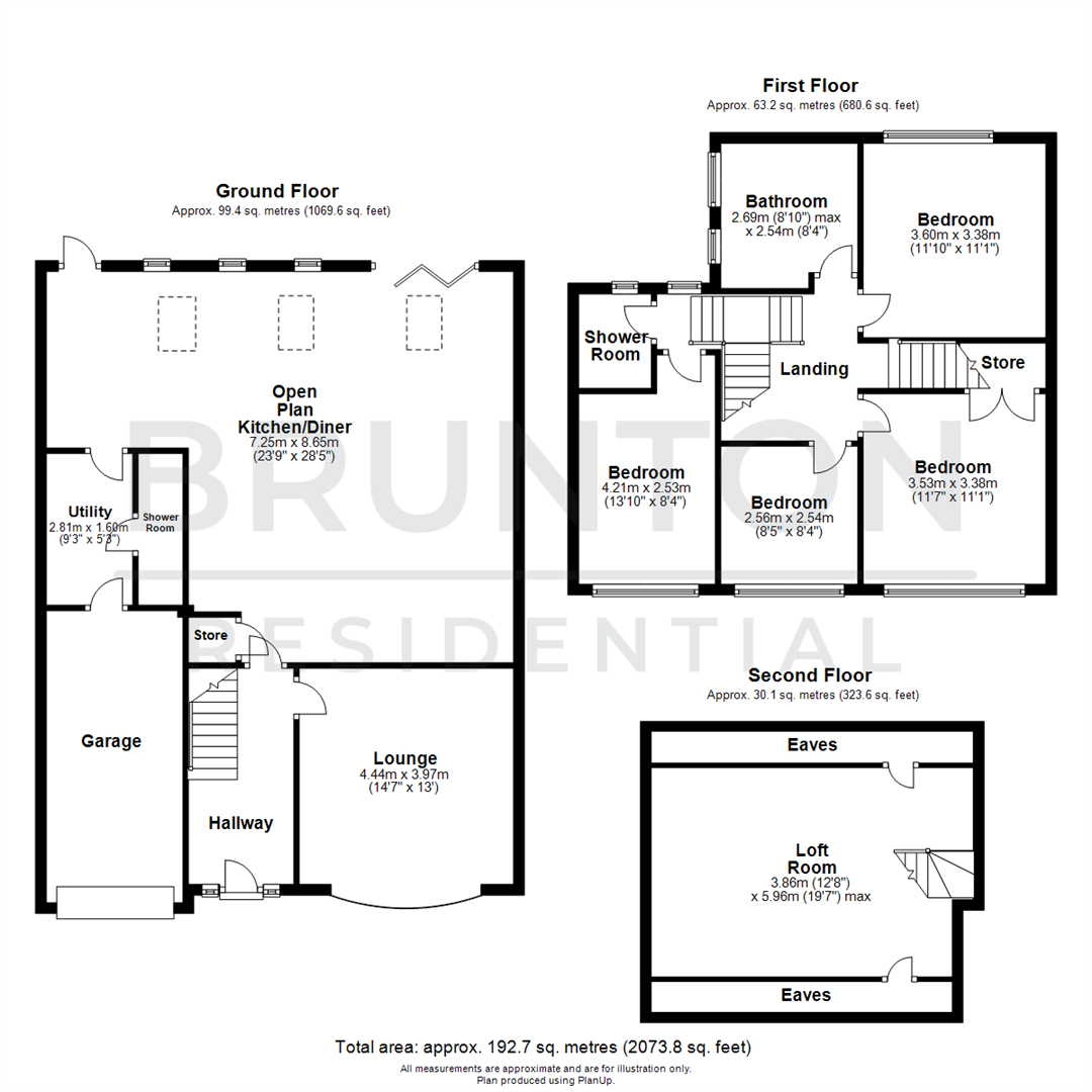 4 bed semi-detached house for sale in Polwarth Drive, Brunton Park - Property Floorplan