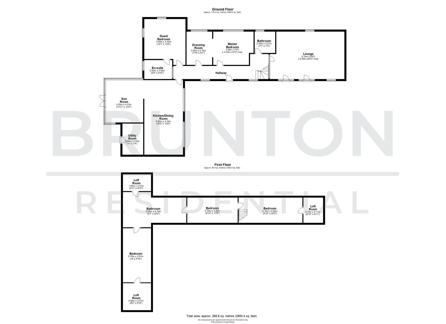 5 bed barn conversion for sale in Great North Road, Morpeth - Property Floorplan