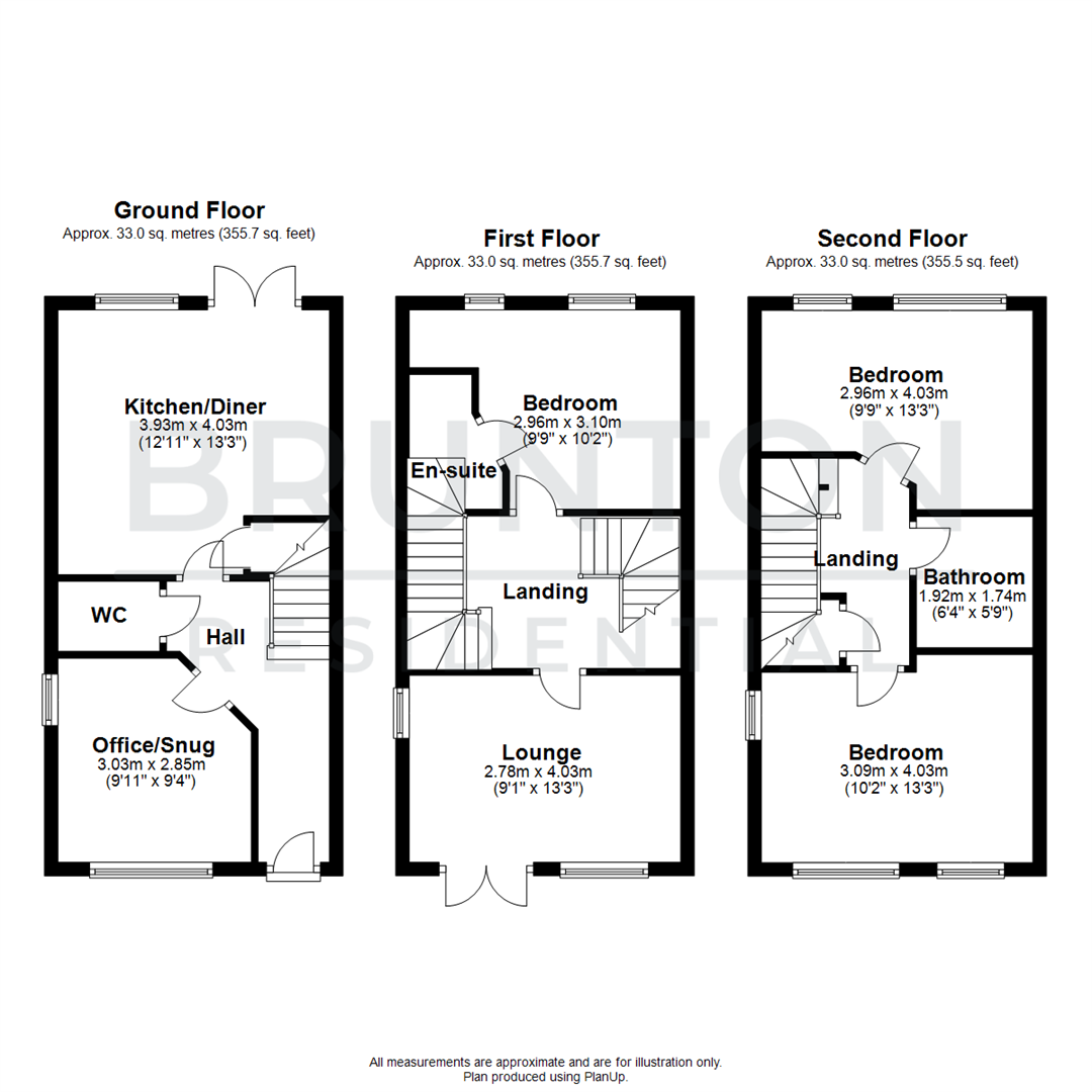 3 bed end of terrace house for sale in Willowbay Drive, Newcastle Upon Tyne - Property Floorplan