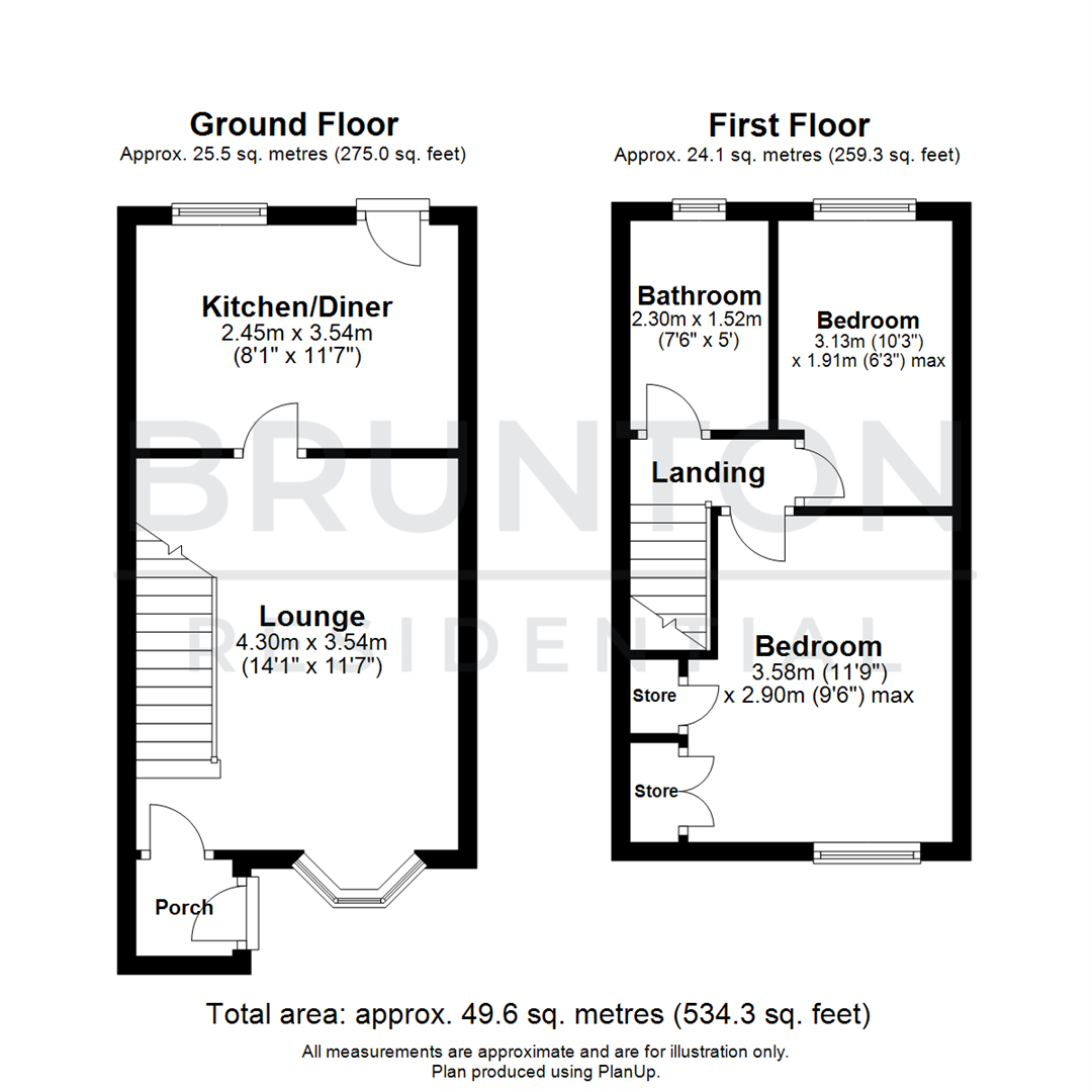 2 bed semi-detached house for sale in Leander Court, Choppington - Property Floorplan