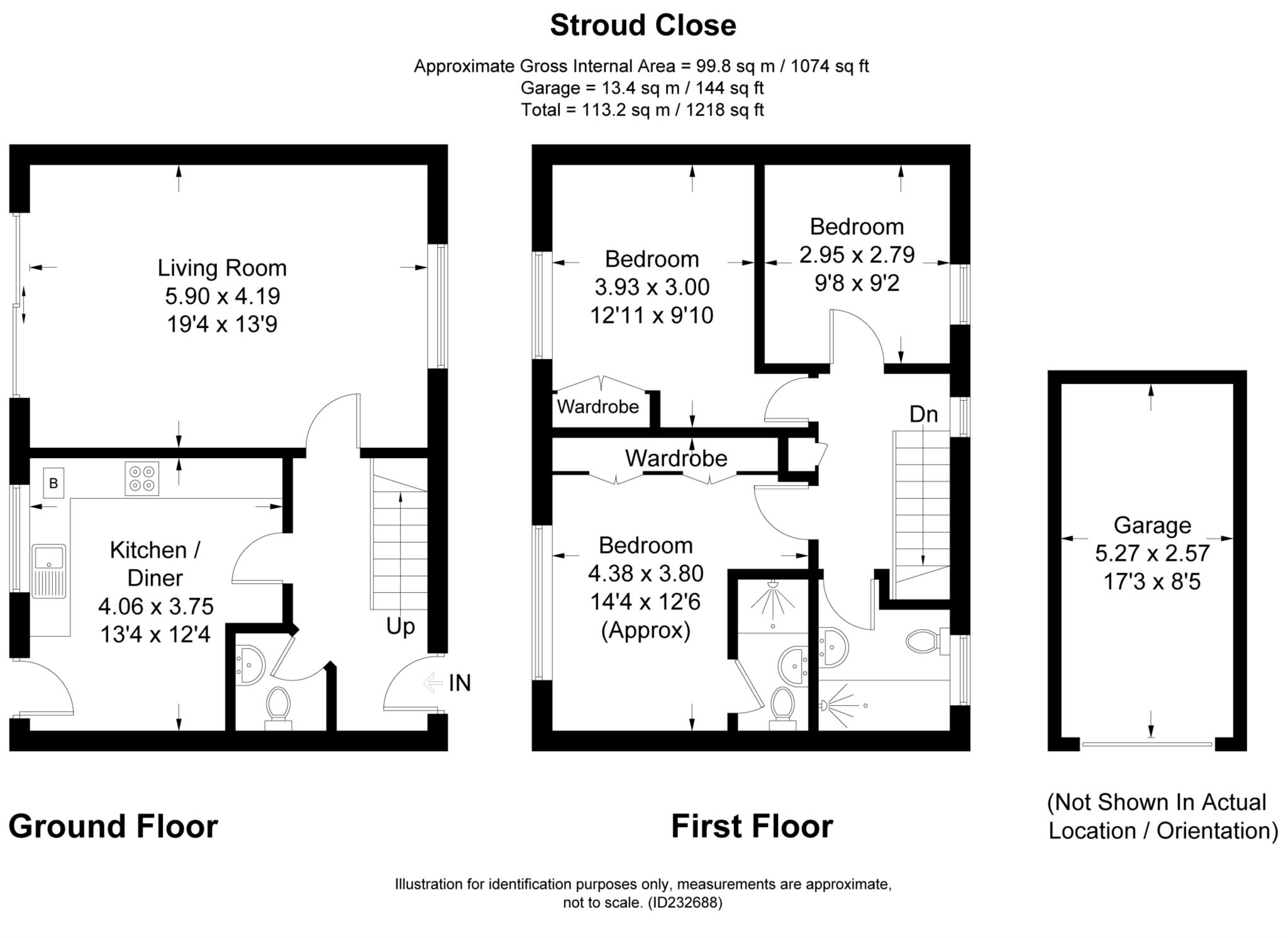 3 bed semi-detached house to rent in Stroud Close, Banbury - Property Floorplan