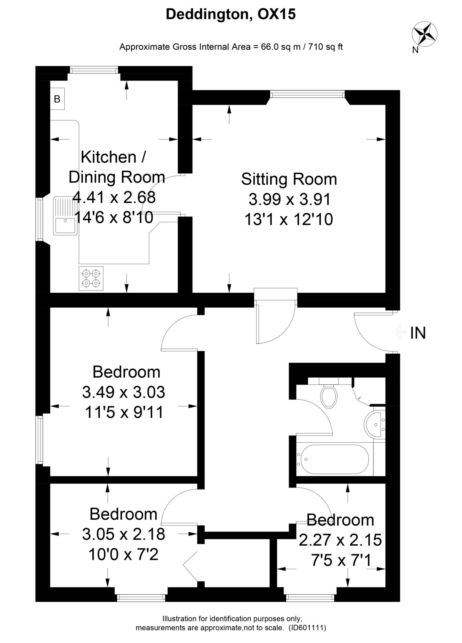 3 bed flat to rent in Bull Ring, Banbury - Property Floorplan