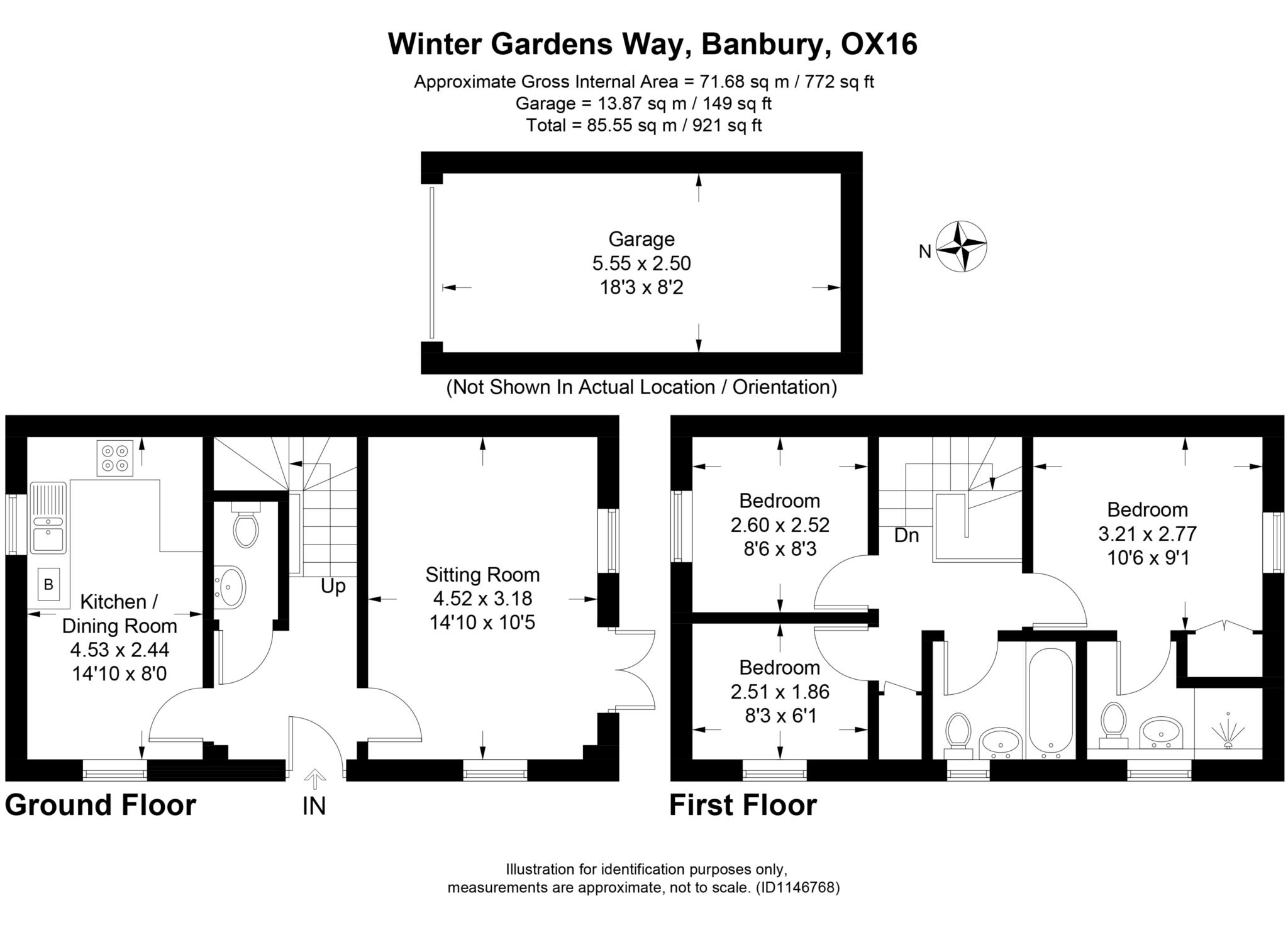 3 bed semi-detached house to rent in Winter Gardens Way, Banbury - Property Floorplan