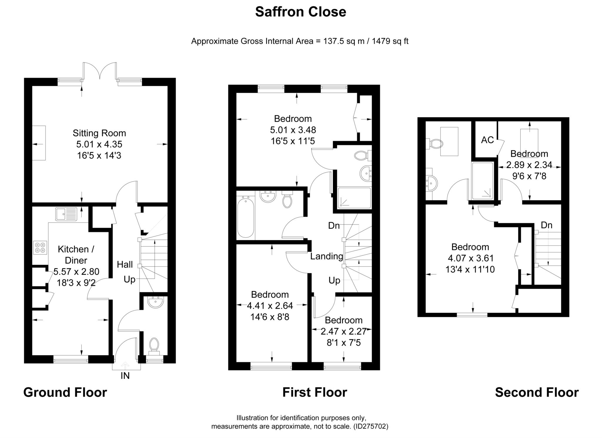 5 bed town house to rent in Saffron Close, Banbury, OX16 - Property floorplan
