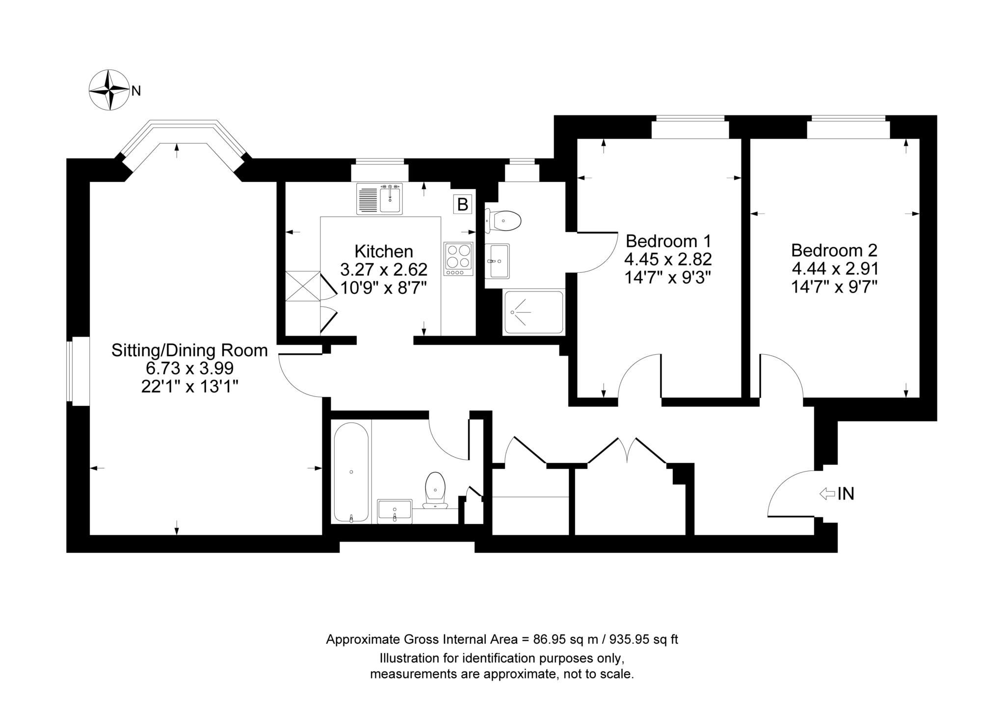 2 bed flat to rent in Astrop Grange, Banbury - Property Floorplan