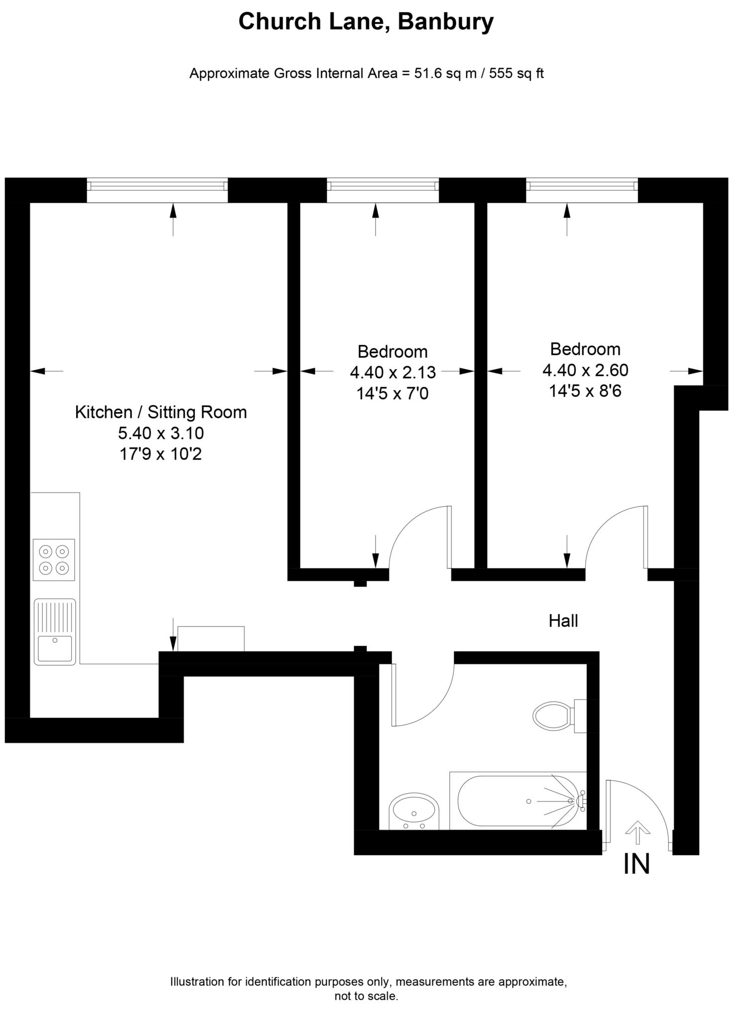 2 bed flat to rent in Church Lane, Banbury - Property Floorplan