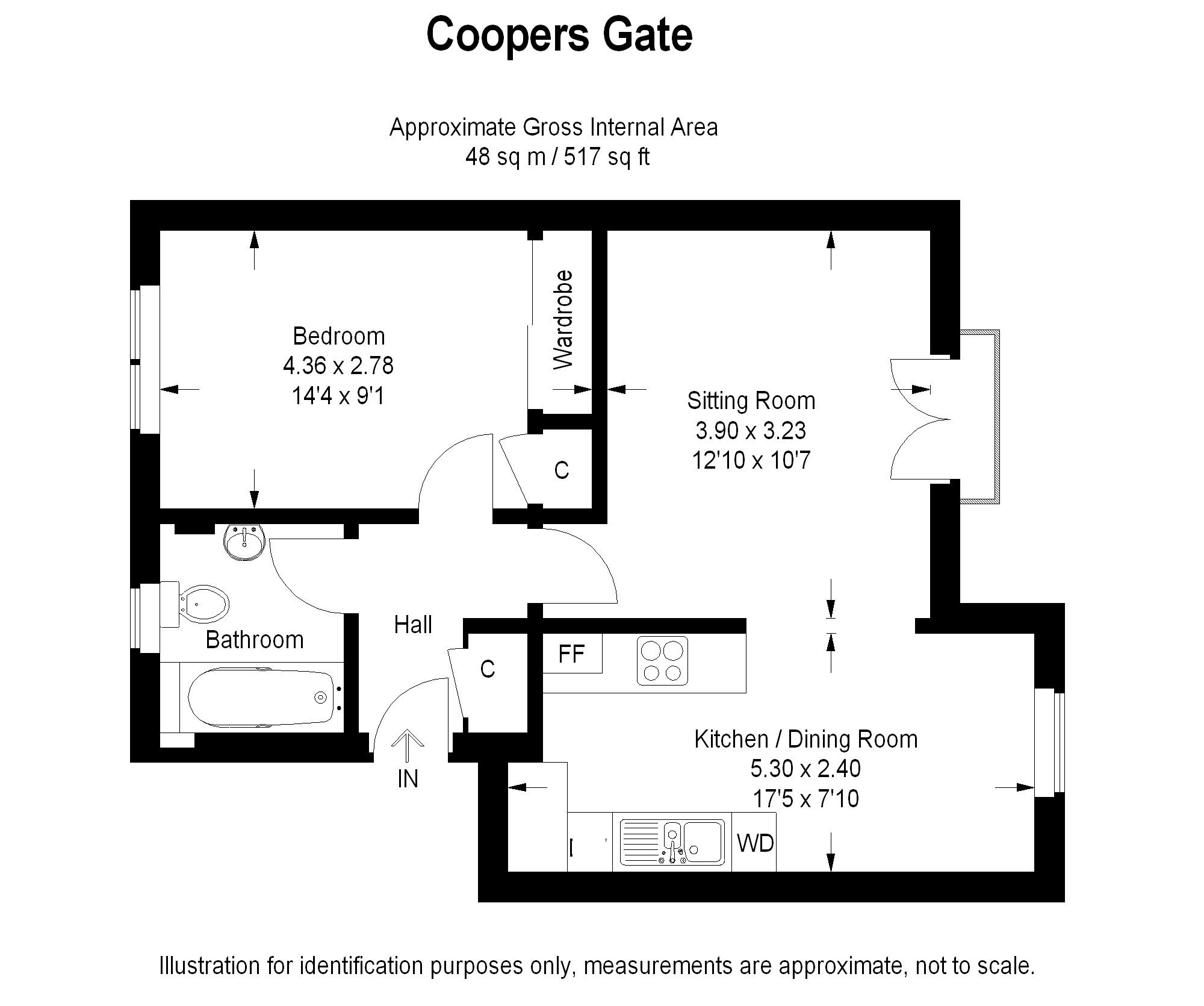 1 bed flat to rent in Coopers Gate, Banbury - Property Floorplan