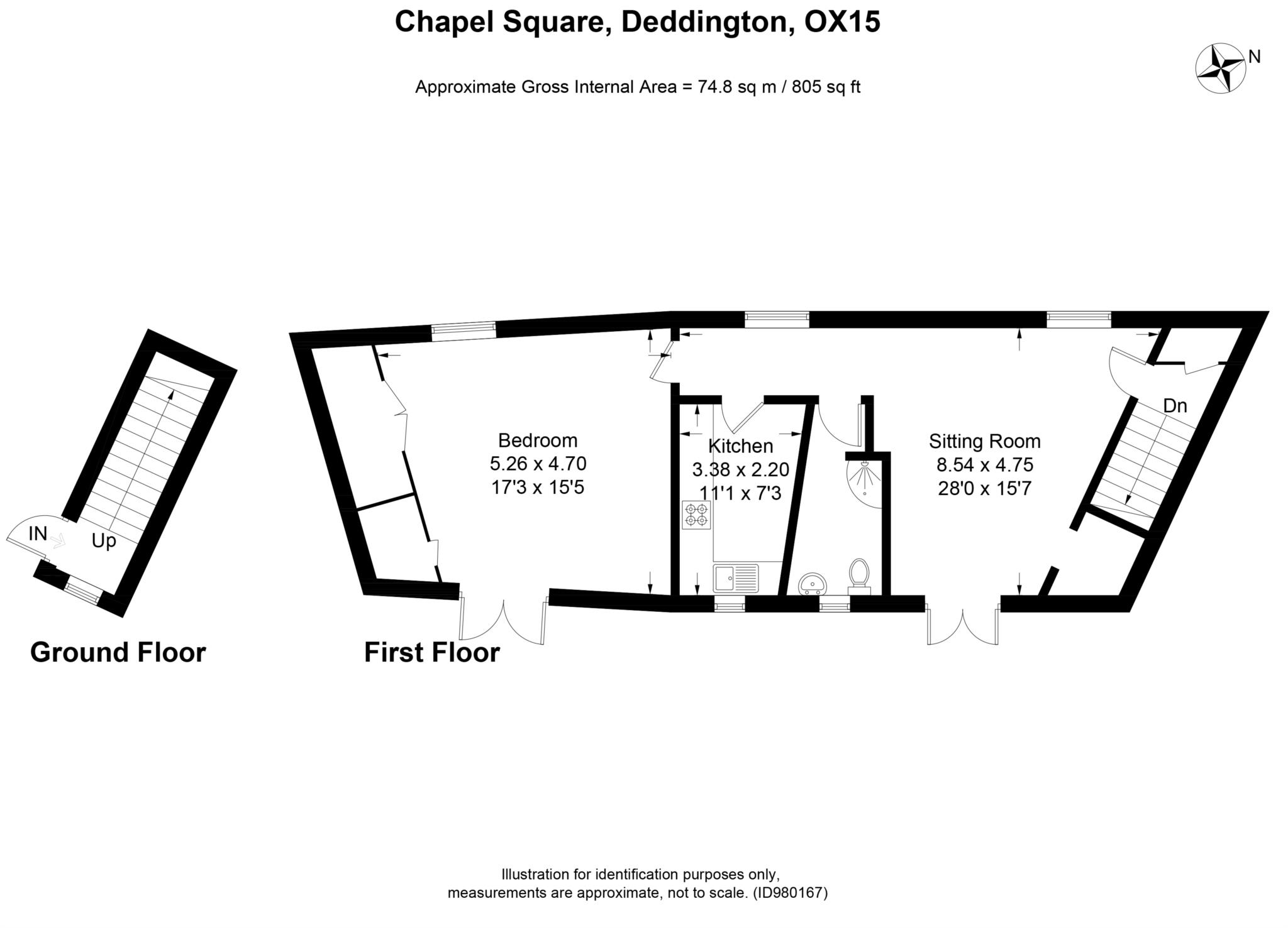 1 bed flat to rent in Market Place, Banbury - Property Floorplan