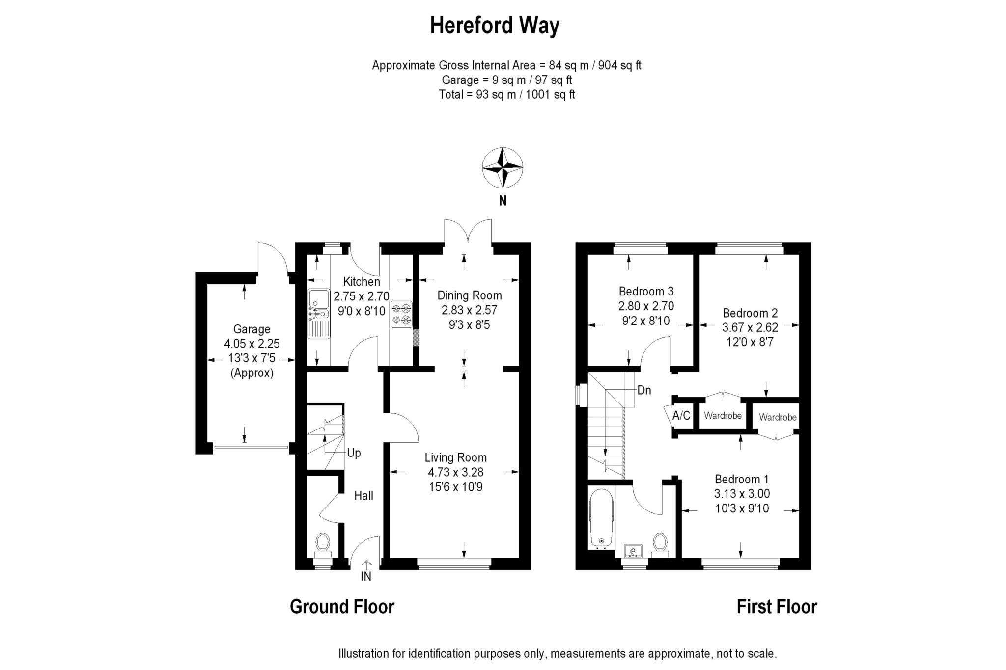 3 bed detached house to rent in Hereford Way, Banbury - Property Floorplan