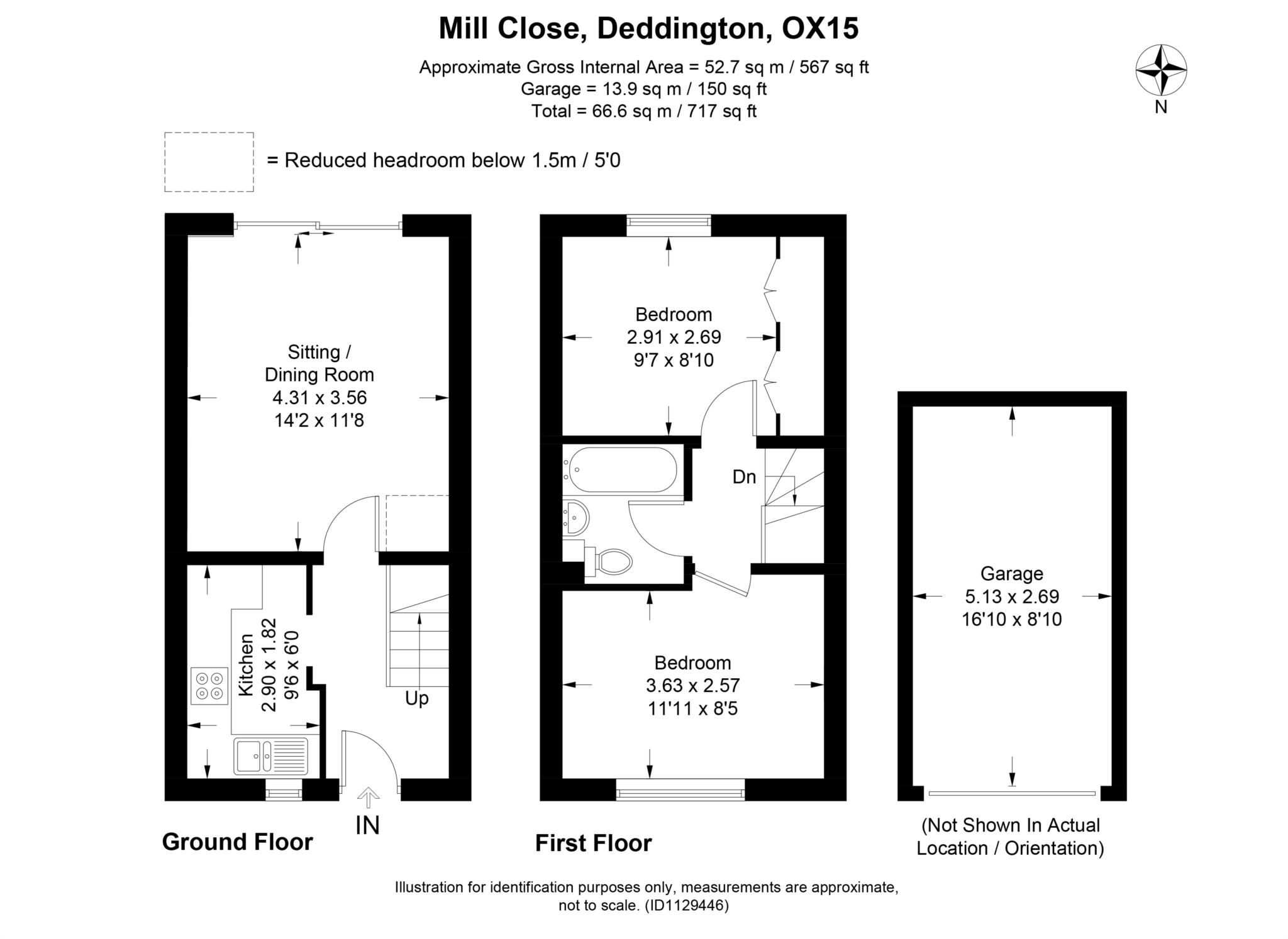 2 bed terraced house to rent in Mill Close, Deddington - Property Floorplan