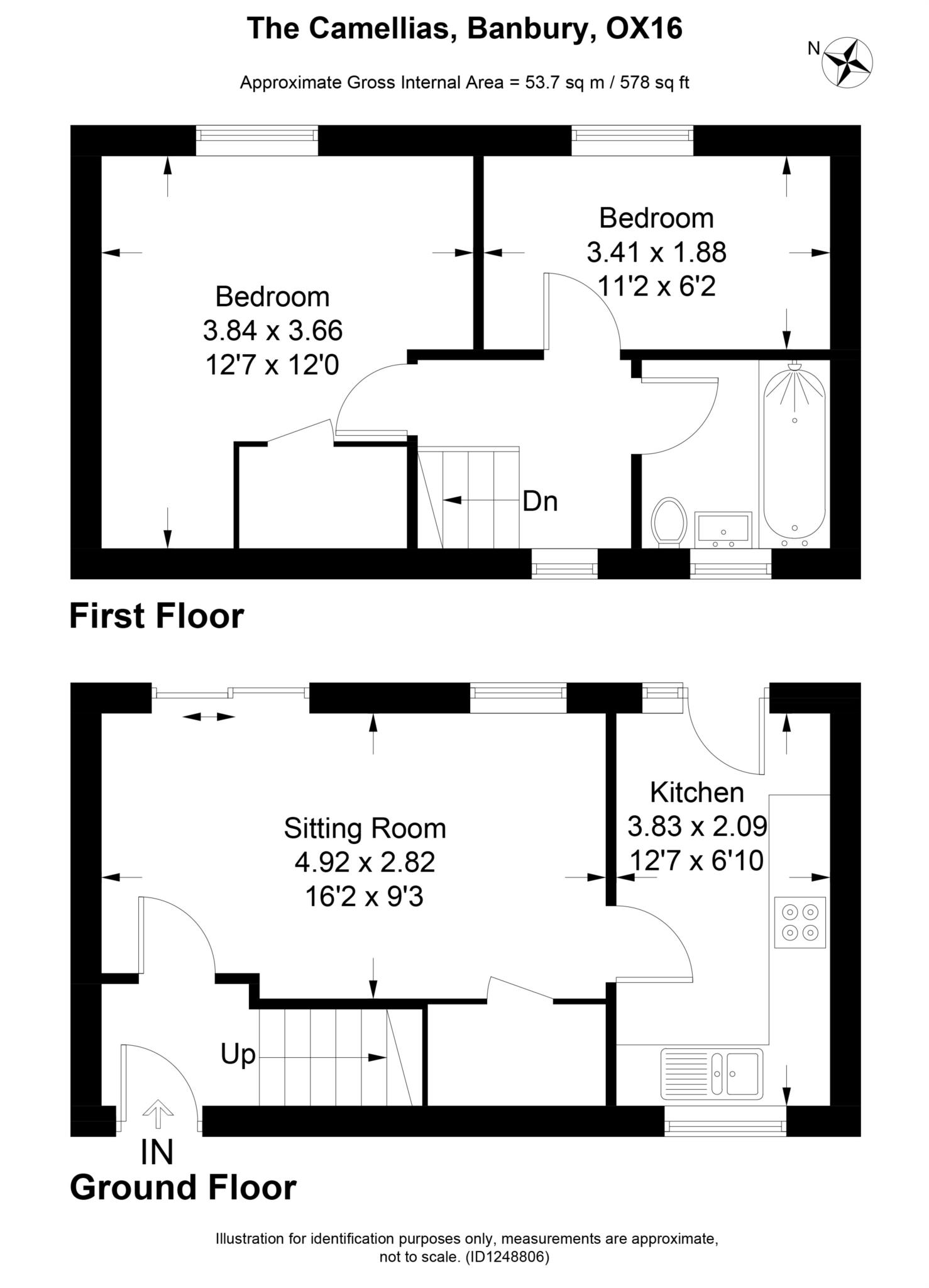 2 bed terraced house to rent in The Camellias, Banbury, OX16 - Property floorplan