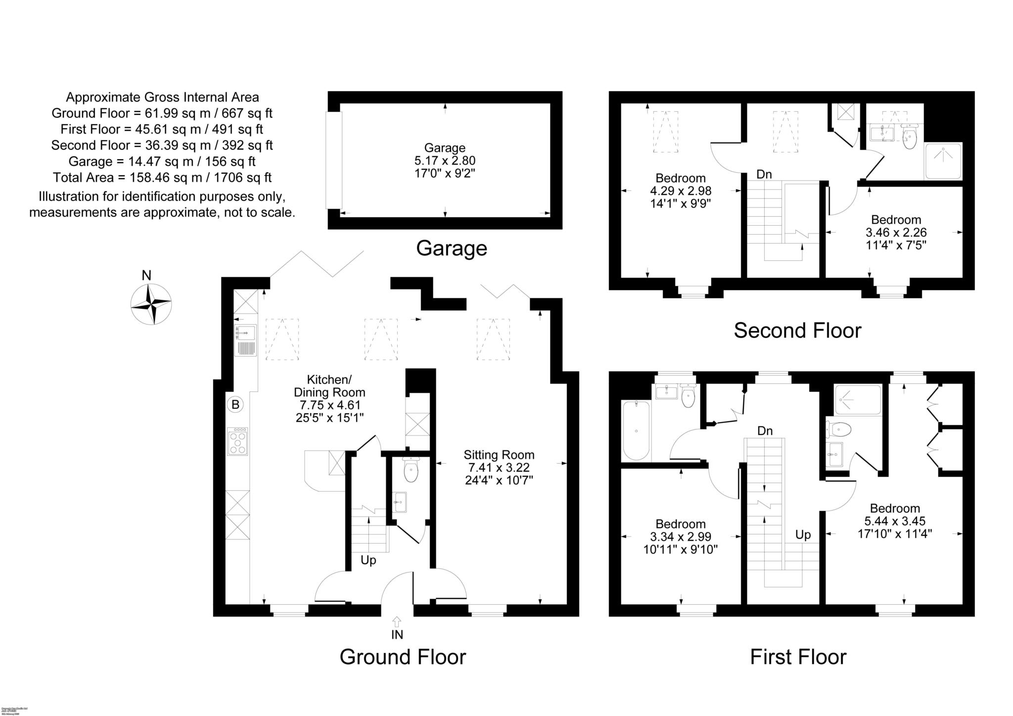 4 bed town house to rent in The Swere, Deddington - Property Floorplan